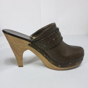 Rampage Platform Mules Tan Brown 8.5